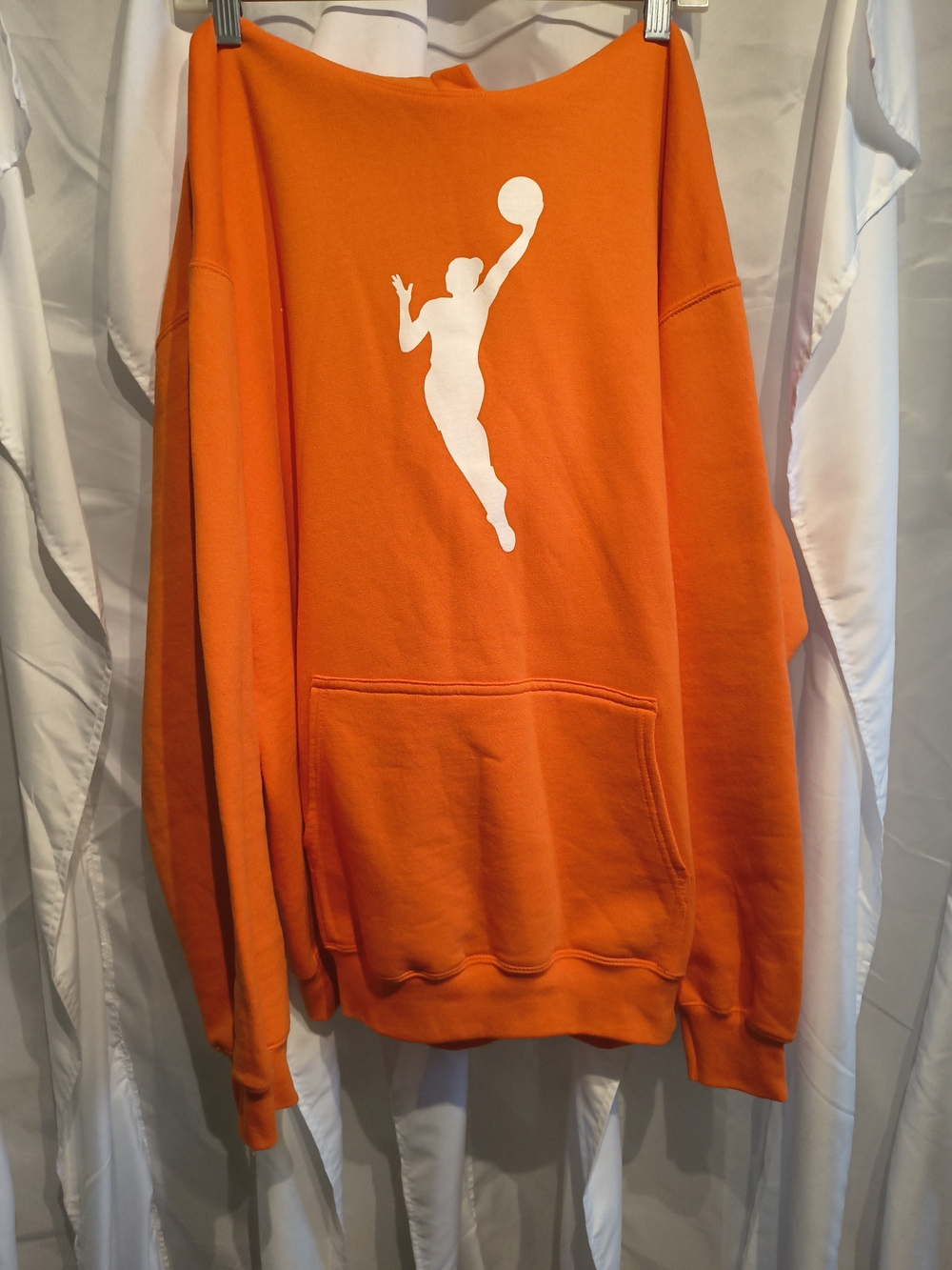 WNBA Fanatics Orange Pullover Hoodie with White Logo Detail